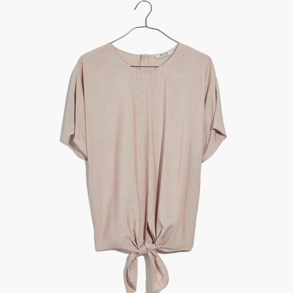 Madewell Short Sleeve Button-Back Tie Tee in Stripe - Picture 8 of 8